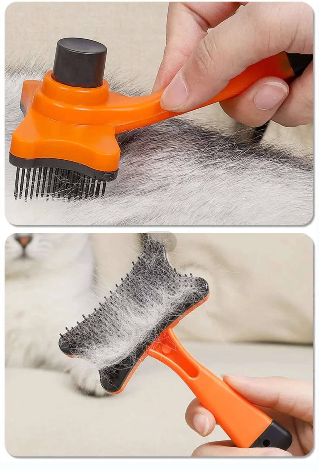 Pet Automatic Hair Removal Comb Push Plate Dog Massage Anti Shedding Comb Brush Grooming Tool