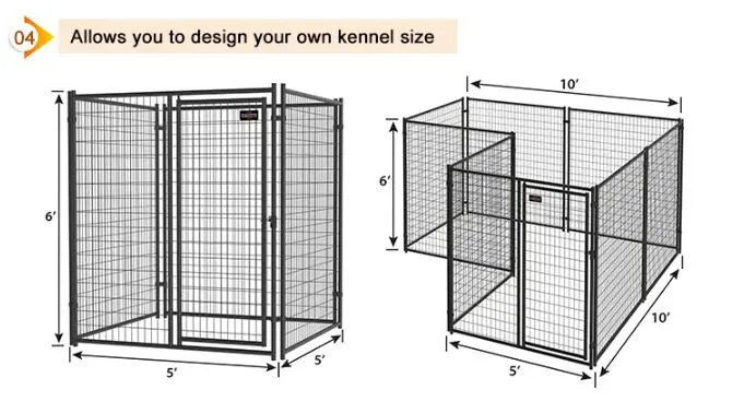 Heavy Duty Modular 6X10 Outside Welded Wire Metal Mesh Extra Large Outdoor House Pet Cage Dog Kennels and Run for Sale
