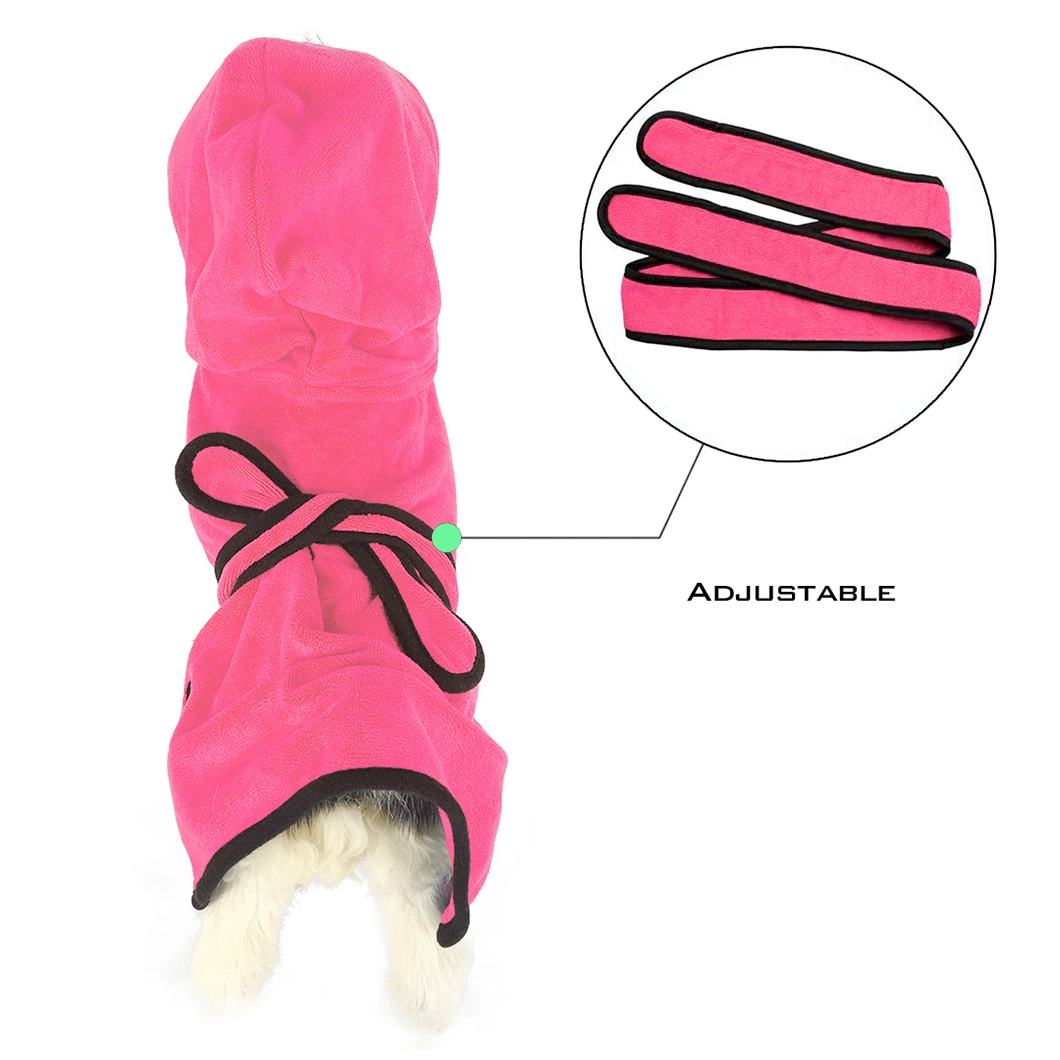 Super Absorbent Soft Towel Robe Dog Cat Bathrobe Grooming Quick-Dry Pet Apparel